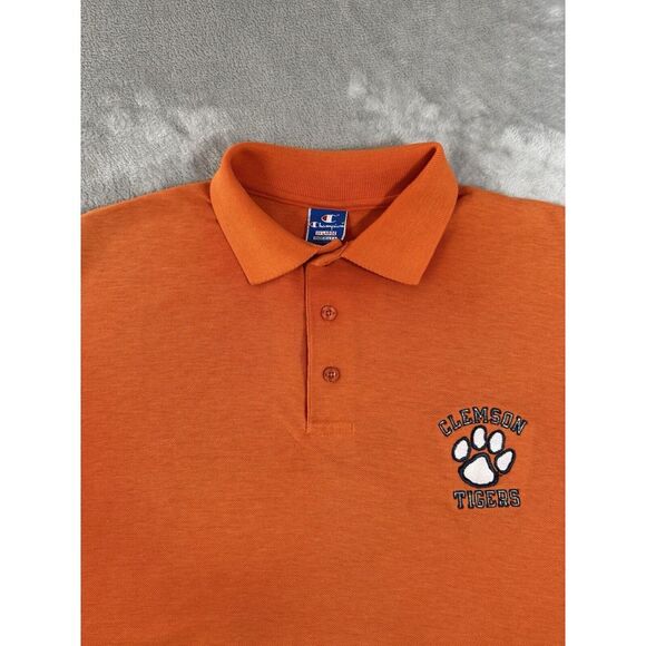 Champion Other - Clemson Tigers Champion Shirt Mens 2XL Orange Polo Made In USA Vintage 90s